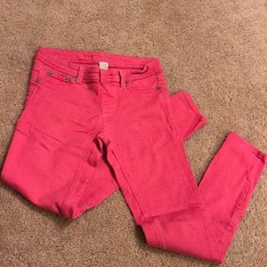 Pink skinny jeans